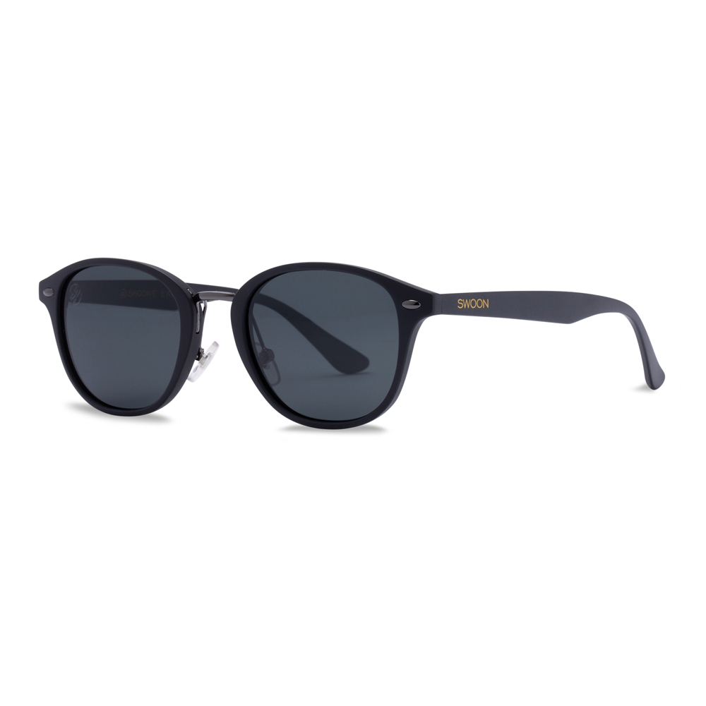 Polarized - Matte Black & Gunmetal - Sunglasses - Swoon Eyewear - Algiers Side View 2