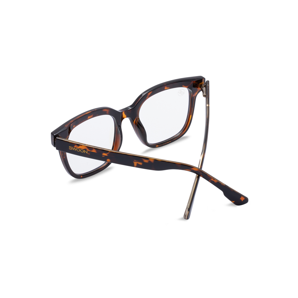 Tortoise Blue Light Blocking Glasses - Swoon Eyewear - Berlin Back View