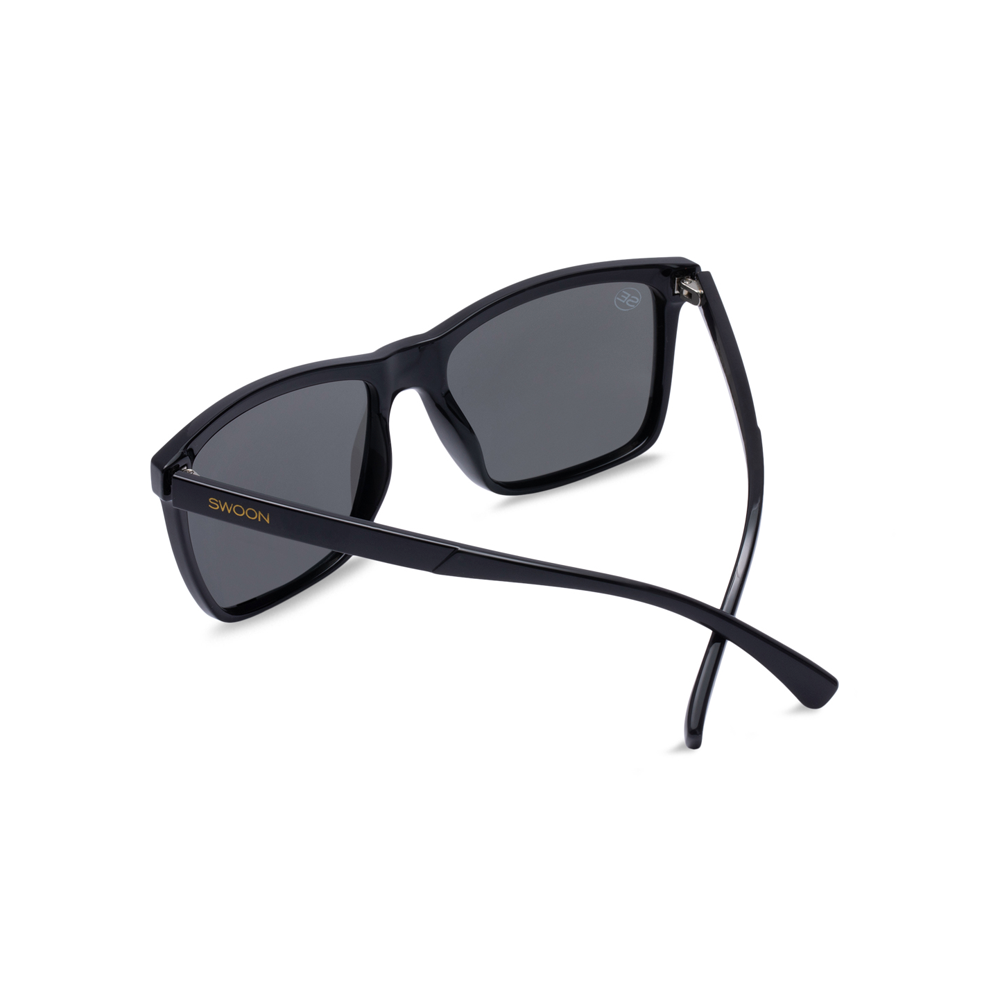 Black & Grey Mirror Sunglasses - Swoon Eyewear - Boston Back View