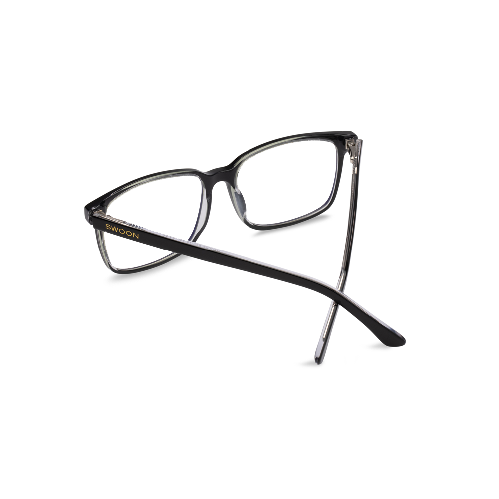 Black Square Prescription Glasses - Order Online - Swoon Eyewear - Cairo Back View