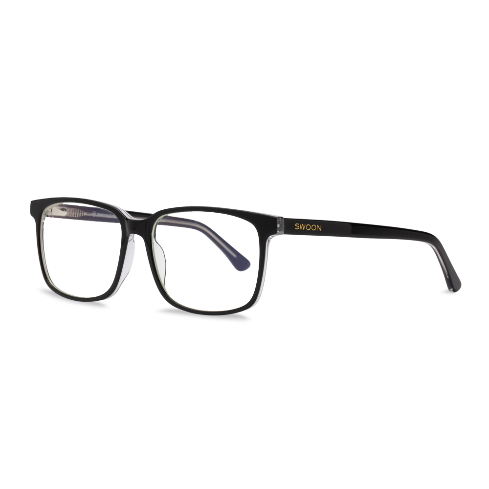 Black Square Blue Light Blocking Glasses - Swoon Eyewear - Cairo Side View 2