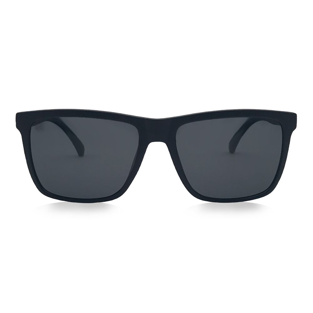 Matte Black, Grey Lens Prescription Sunglasses - Swoon Eyewear - Cambridge Front View