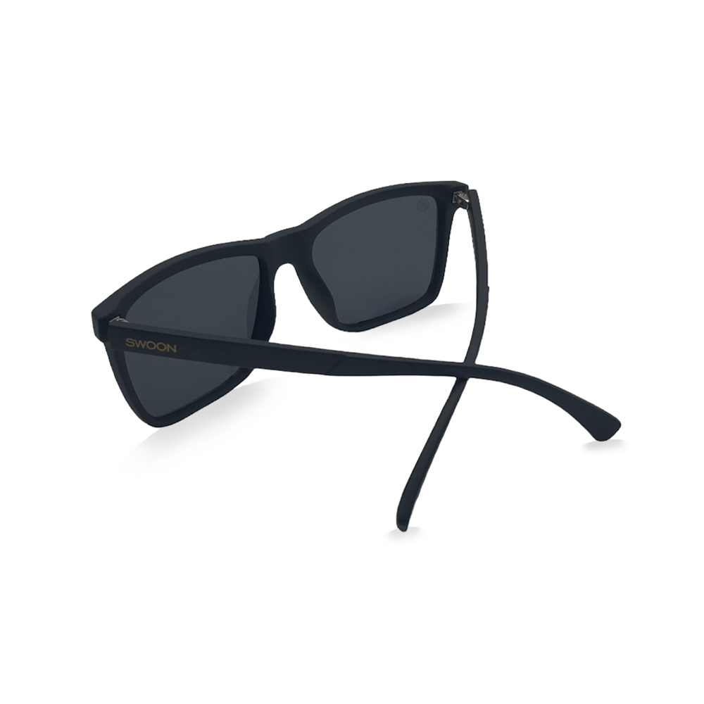 Matte Black, Grey Lens Sunglasses - Swoon Eyewear - Cambridge Back View