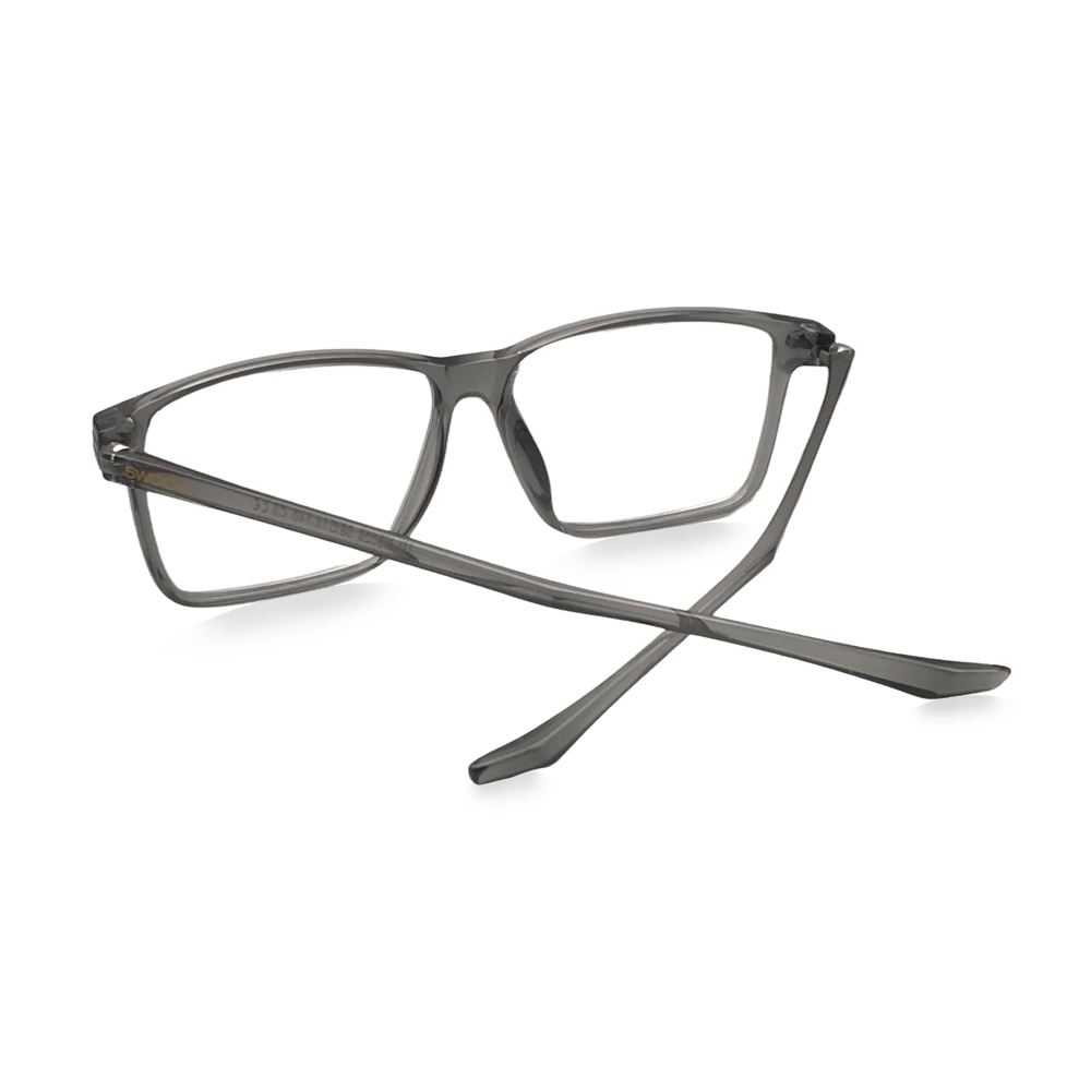 Translucent Grey - Rectangular Sporty - Prescription Glasses - Swoon Eyewear - Cape Town Back View