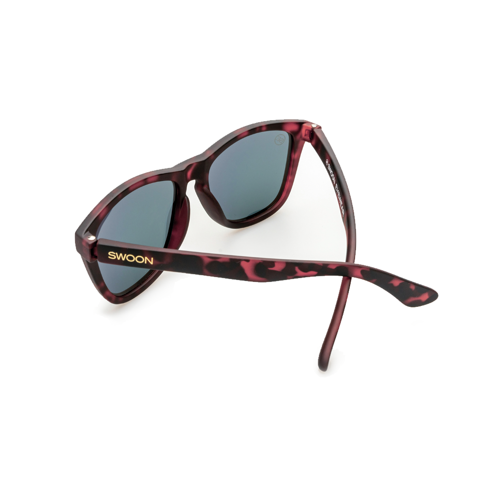 Polarized Matte Tort Frame Orange Mirror Sunglasses - Swoon Eyewear - Cayman Islands Back View