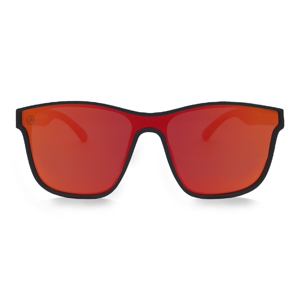 Polarized Red Mirror Matte Black Sunglasses - Swoon Eyewear - Dubai Front View