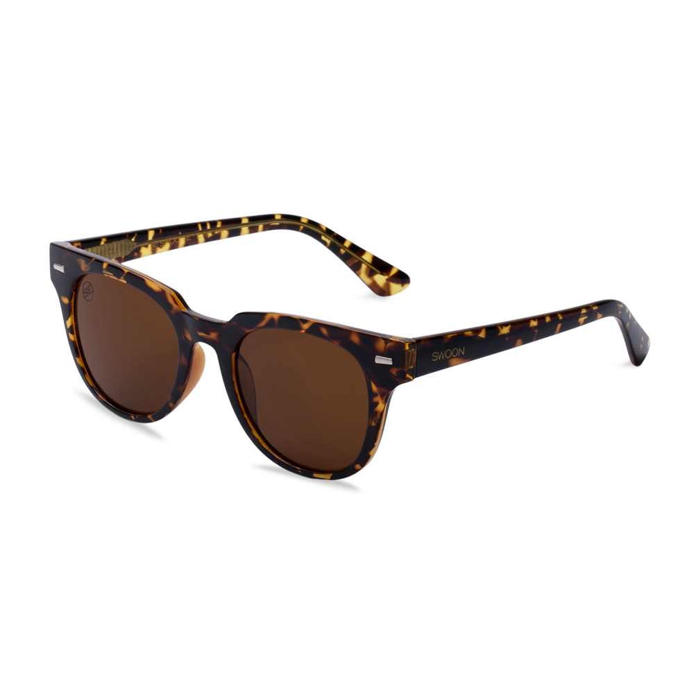 Amber Tort Round Sunglasses - Swoon Eyewear - Dublin Side View