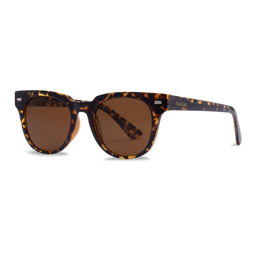 Amber Tort Round Sunglasses - Swoon Eyewear - Dublin Side View 2