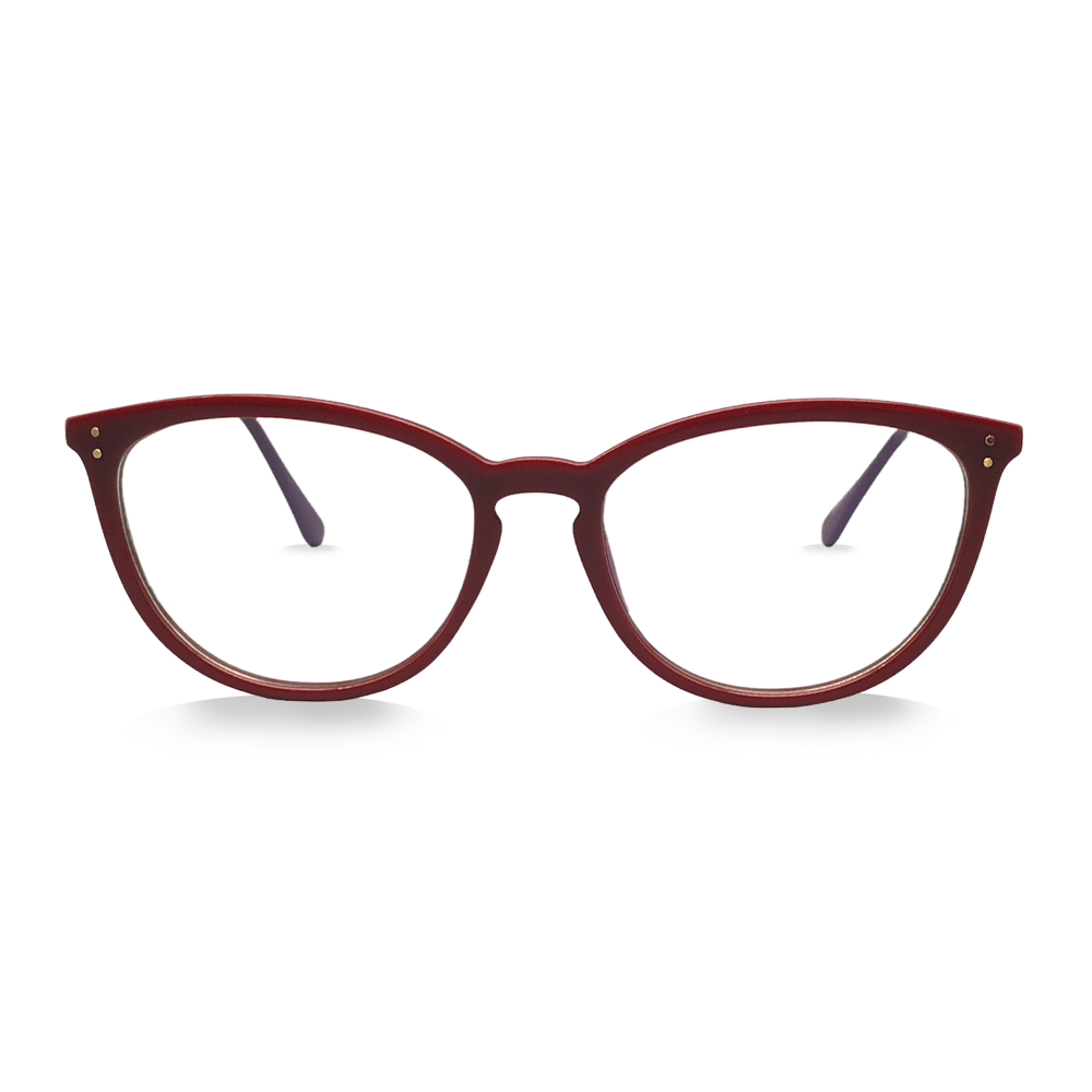 Ruby Red / Gold Cat-Eye - Prescription Eyeglasses - Swoon Eyewear - Florence Front View