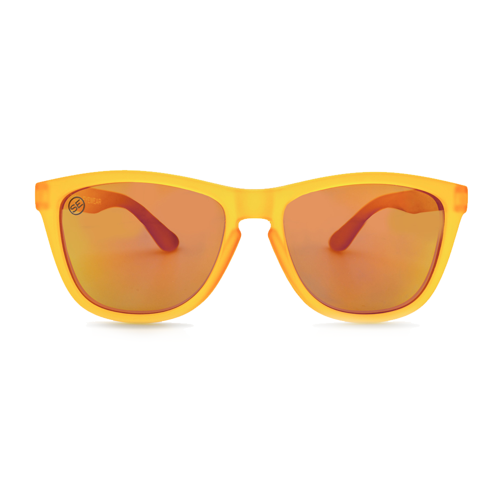 Polarized Matte Orange Frame Orange Mirror Sunglasses - Swoon Eyewear - Grenada Front View