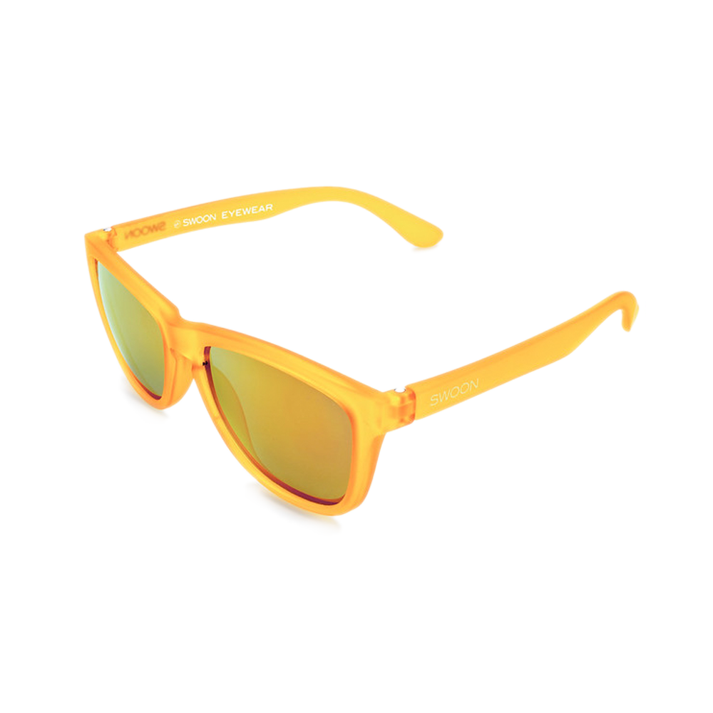 Polarized Matte Orange Frame Orange Mirror Sunglasses - Swoon Eyewear - Grenada Side View