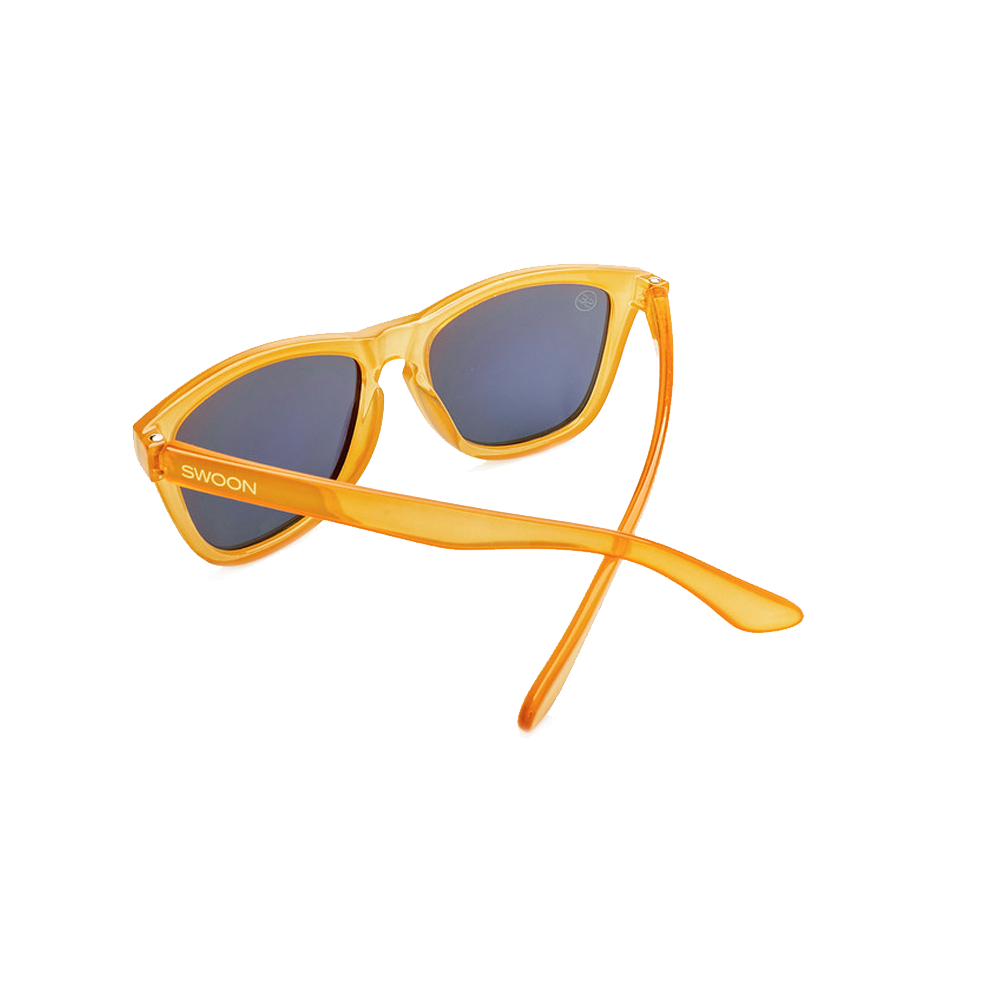 Polarized Matte Orange Frame Orange Mirror Sunglasses - Swoon Eyewear - Grenada Back View