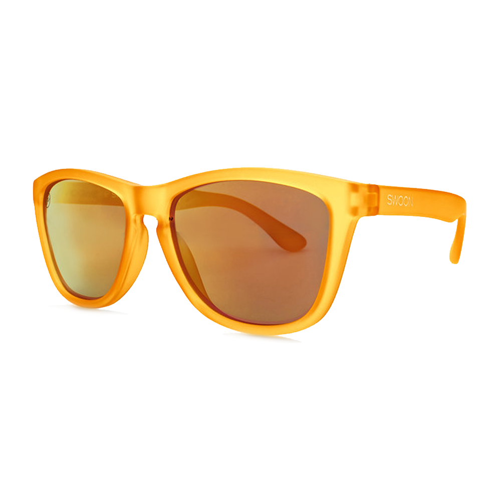 Polarized Matte Orange Frame Orange Mirror Sunglasses - Swoon Eyewear - Grenada Side View 2