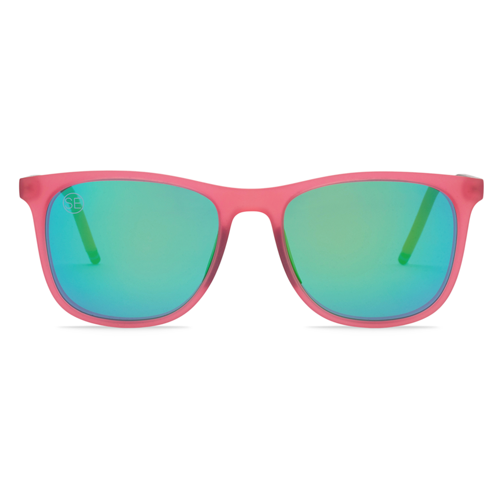 Pink Square Mirrored Sunglasses - Swoon Eyewear - Hamilton Front View