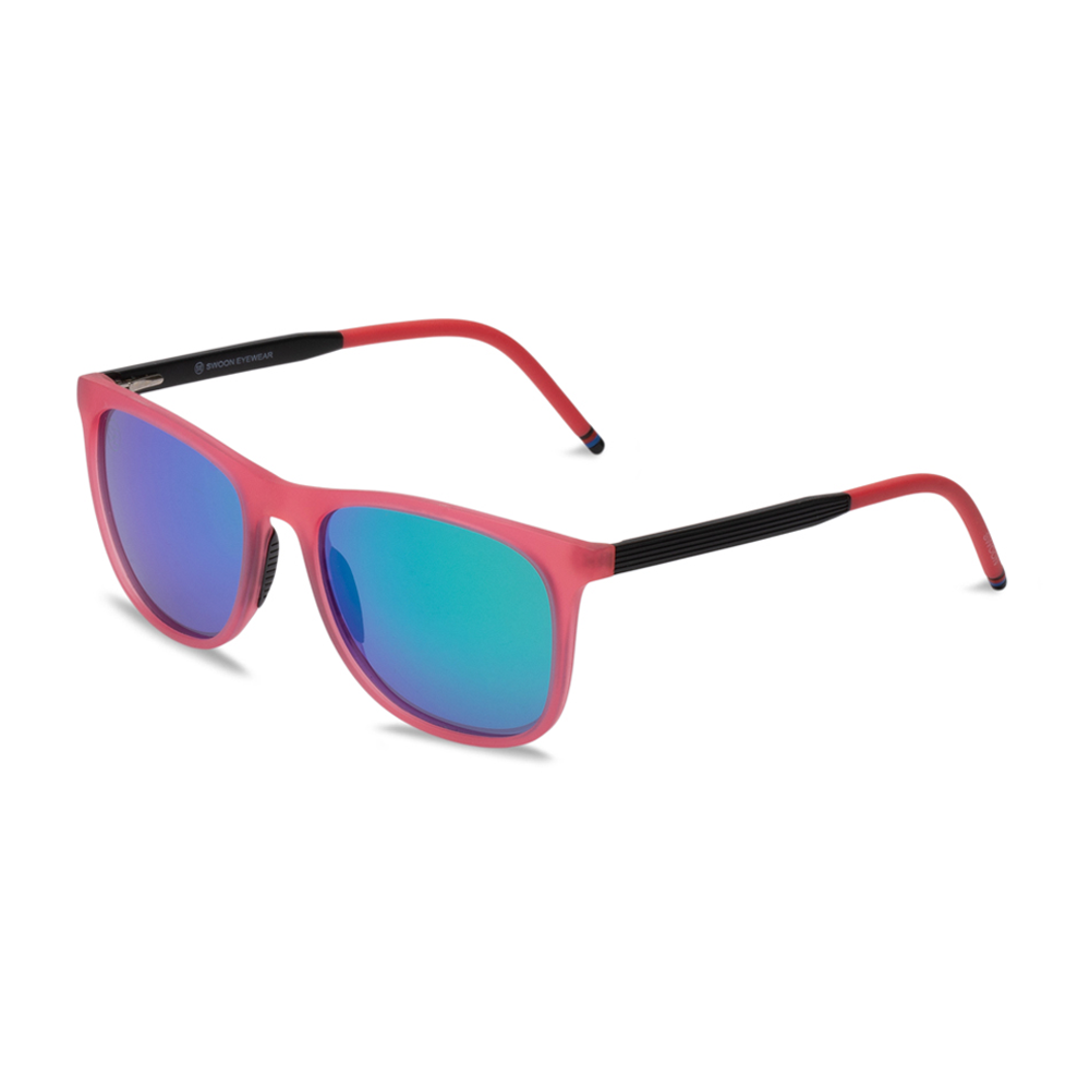 Pink Square Mirrored Sunglasses - Swoon Eyewear - Hamilton Side View