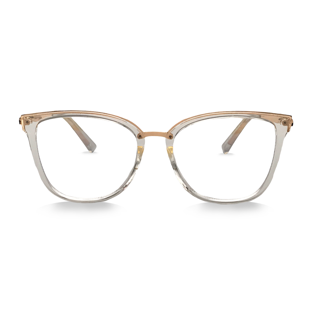 Clear / Gold Cat-Eye - Blue Light Blocking Glasses - Swoon Eyewear - Istanbul Front View