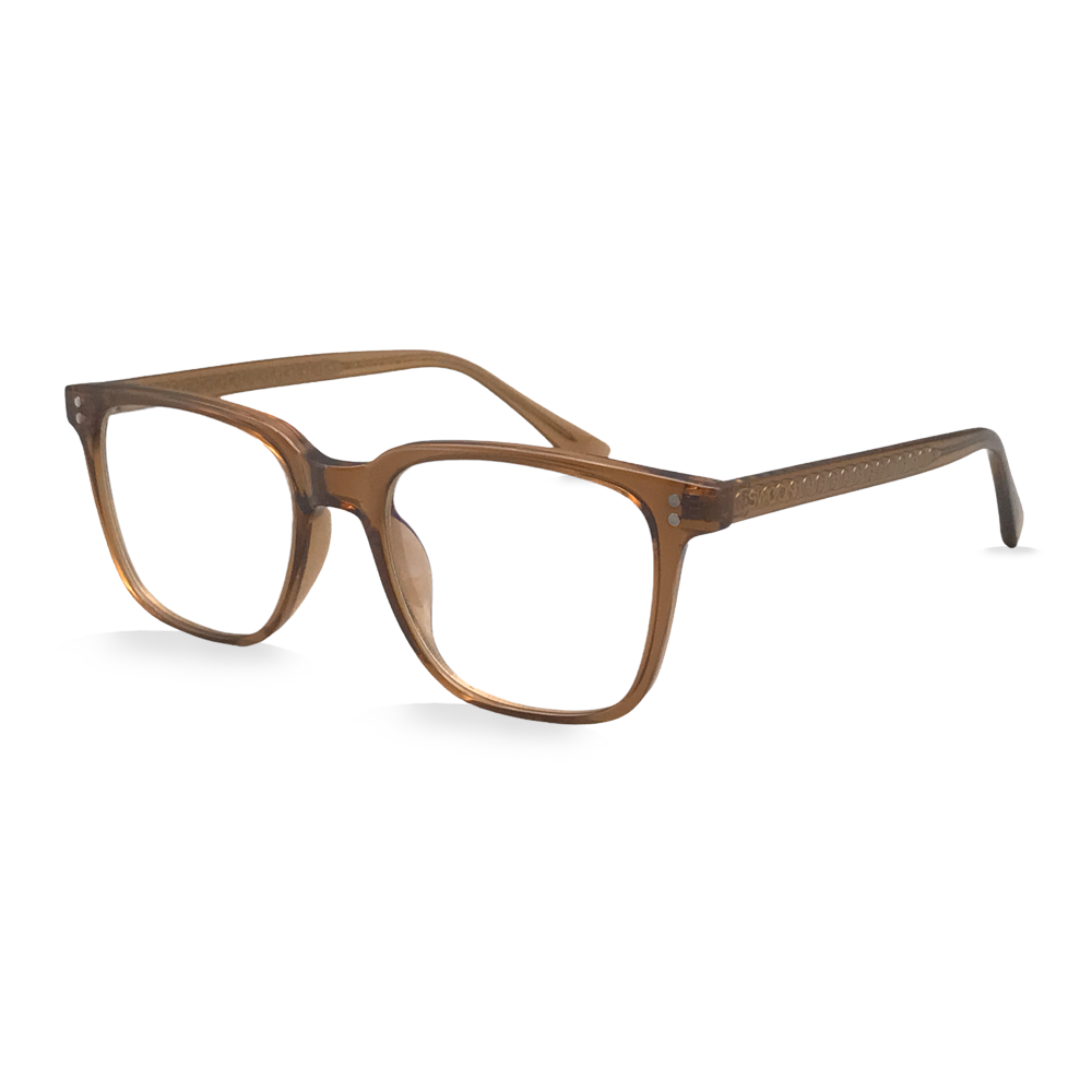 Caramel Brown Rectangular - Blue Light Blocking Glasses - Swoon Eyewear - Krakow Side View