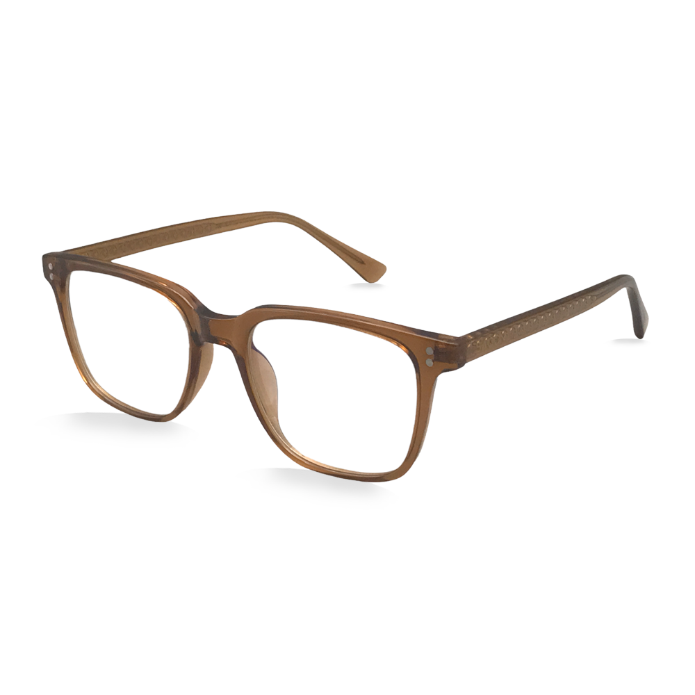 Caramel Brown Rectangular - Blue Light Blocking Glasses - Swoon Eyewear - Krakow Side View 2