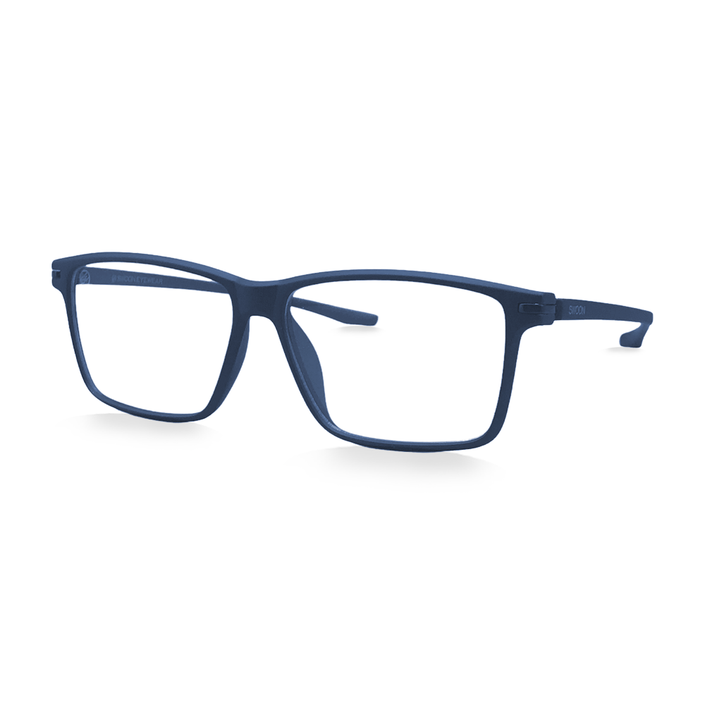 Matte Blue - Rectangular / Sporty - Blue Light Blocking Glasses - Swoon Eyewear - Lagos Side View 2