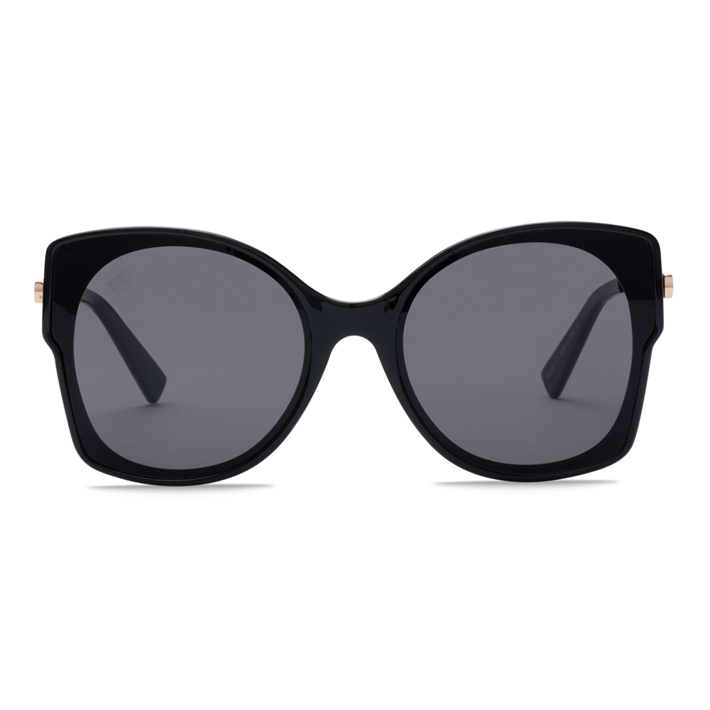 Black & Gold Oversized Sunglasses - Swoon Eyewear - London Front View