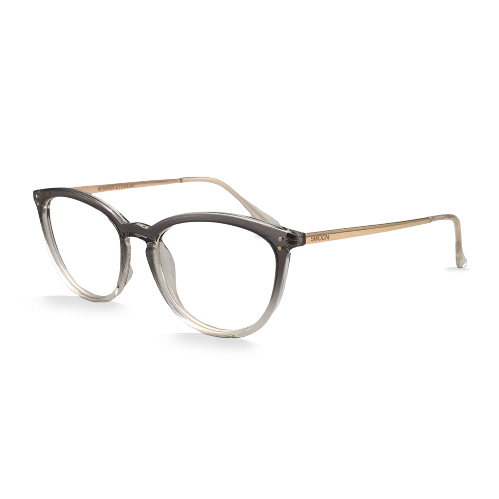 Smokey Ombre / Gold Temple - Prescription Glasses - Swoon Eyewear - Macau Side View