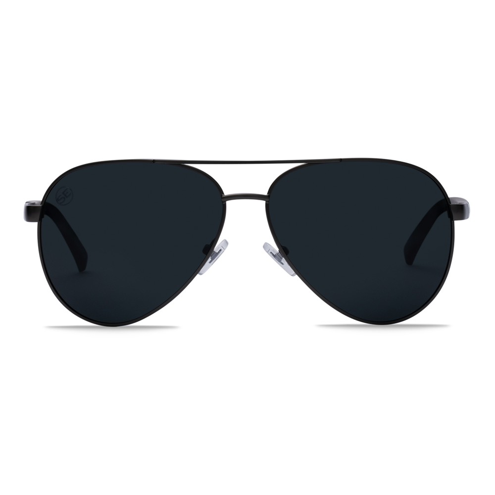 Black & Gunmetal Aviator Sunglasses - Swoon Eyewear - Manchester Front View