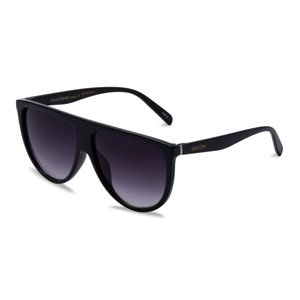 Black Oversized Men's Fashion Sunglasses - Swoon Eyewear - Miami Side View