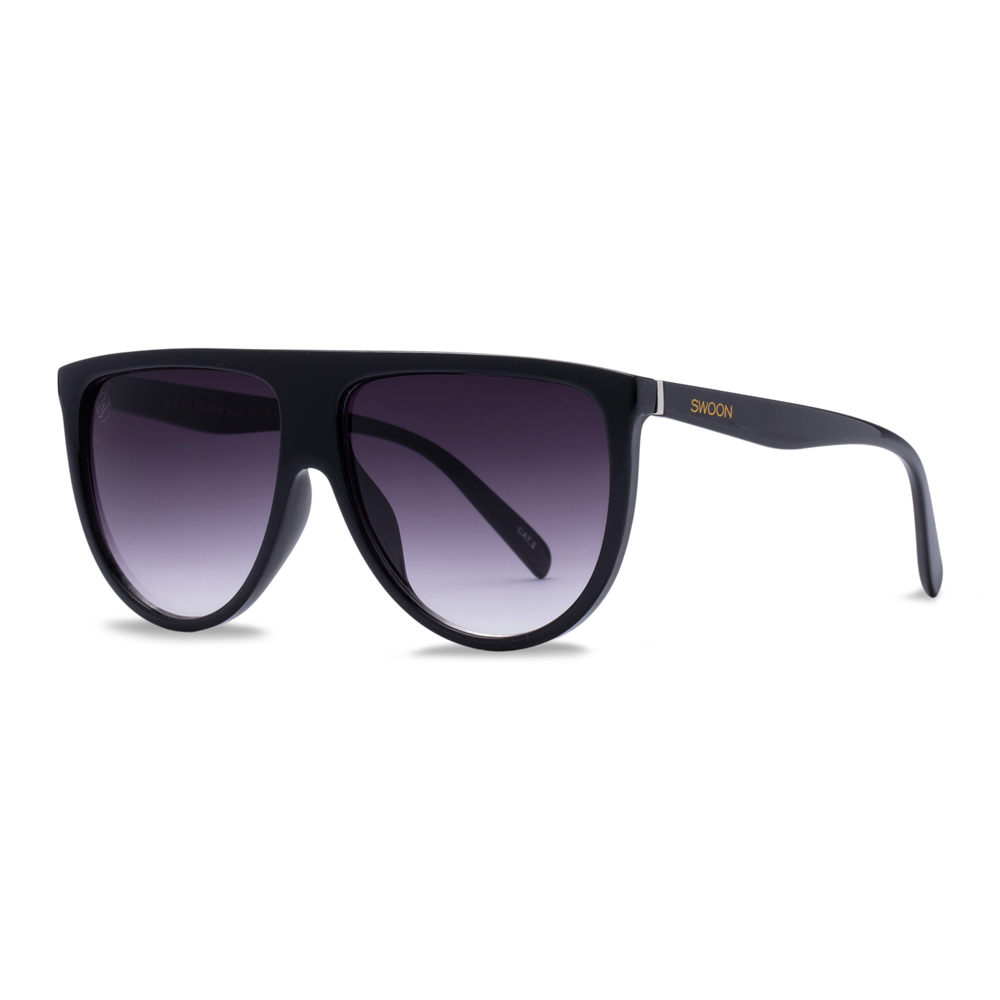 Black Oversized Men's Fashion Sunglasses - Swoon Eyewear - Miami Side View 2
