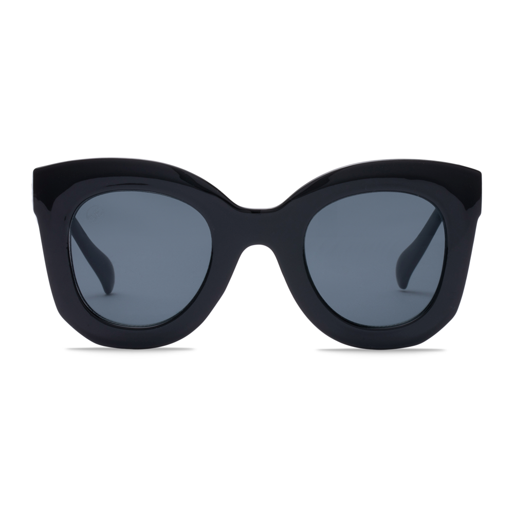 Bold, Black Full-Coverage Women's Fashion Sunglasses - Swoon Eyewear - Milan Front View