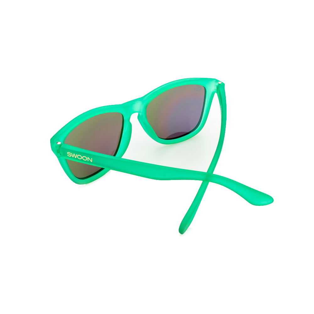 Polarized Matte Green Frame Green Mirror Sunglasses - Swoon Eyewear - Montserrat Back View
