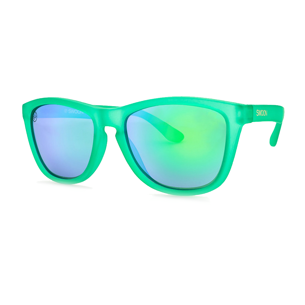 Polarized Matte Green Frame Green Mirror Sunglasses - Swoon Eyewear - Montserrat Side View 2