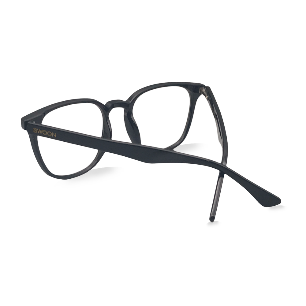 Black Rounded Rectangle - Prescription Glasses - Swoon Eyewear - Mumbai Back View
