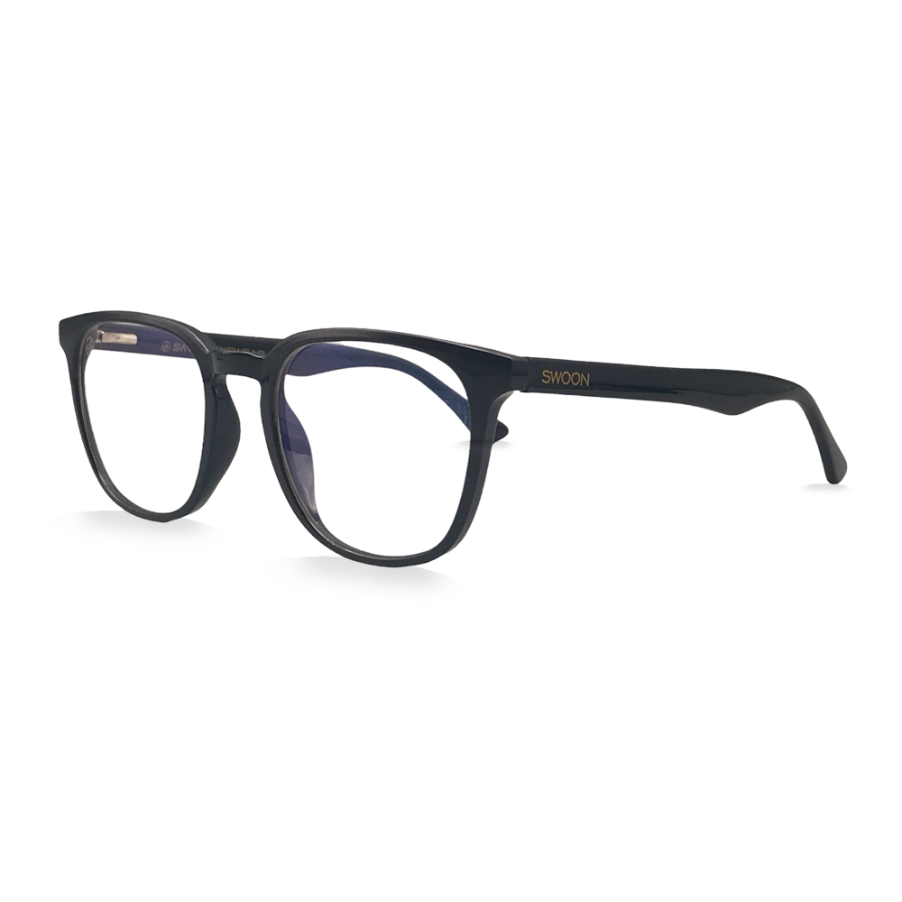 Black Rounded Rectangle - Blue Light Glasses - Swoon Eyewear - Mumbai Front View 2