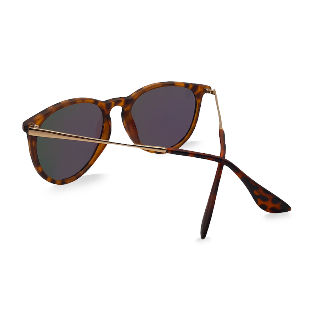 Matte Tortoise Sunglasses, Green Mirror Lenses - Swoon Eyewear - Munich Back View