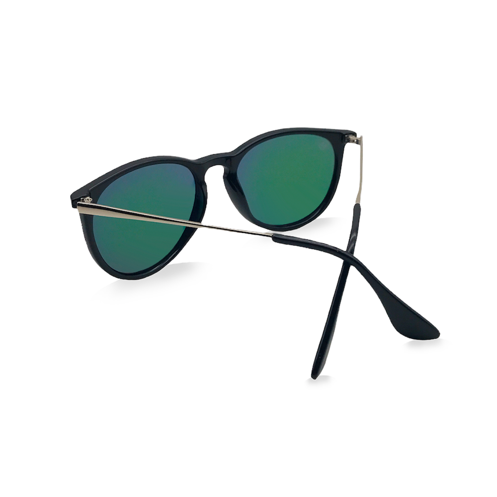 Gloss Black Sunglasses, Polarized Pink Mirror Lenses - Swoon Eyewear - Nice Back View