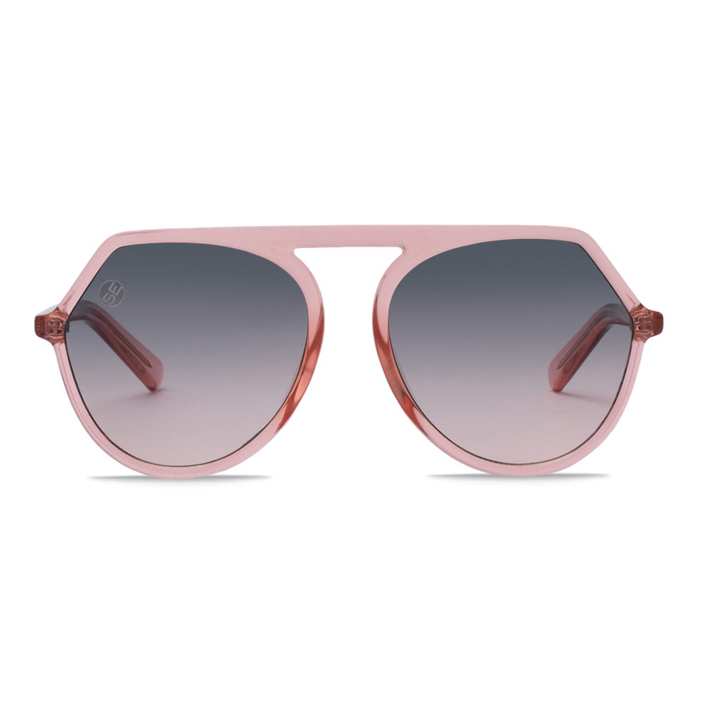 Pink / Clear Plastic Oversized Fashion Sunglasses - Swoon Eyewear - Paris Front View