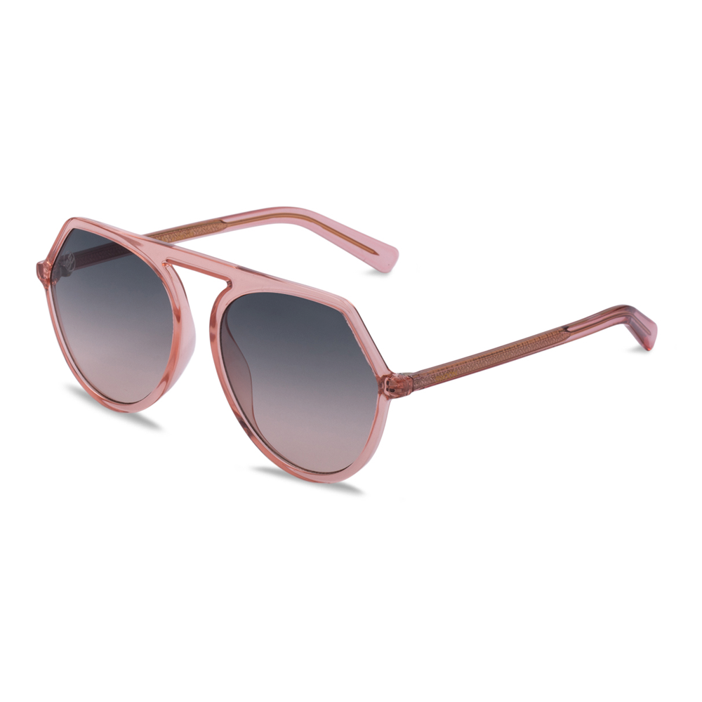 Pink / Clear Plastic Oversized Fashion Sunglasses - Swoon Eyewear - Paris Side View