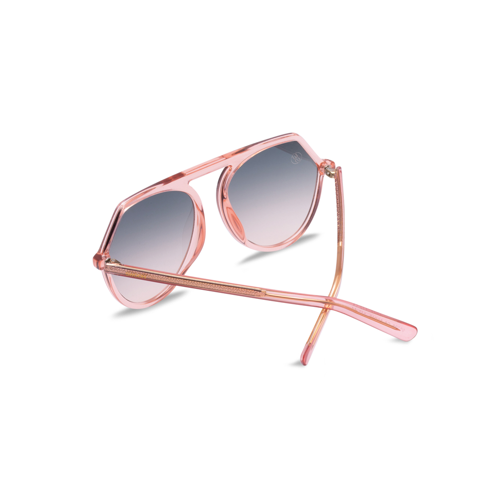 Pink / Clear Plastic Oversized Fashion Sunglasses - Swoon Eyewear - Paris Back View