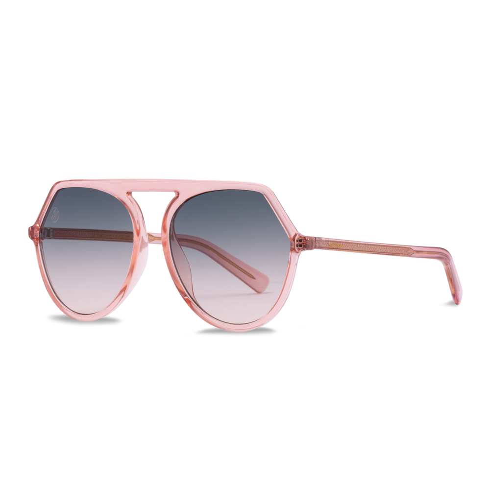 Pink / Clear Plastic Oversized Fashion Sunglasses - Swoon Eyewear - Paris Side View 2