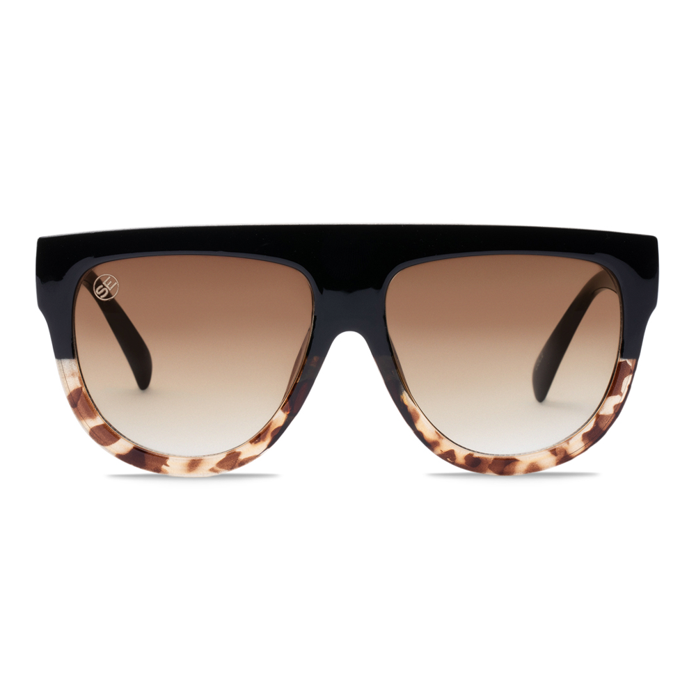 Black & Amber Oversized Fashion Sunglasses - Swoon Eyewear - Rio Front View