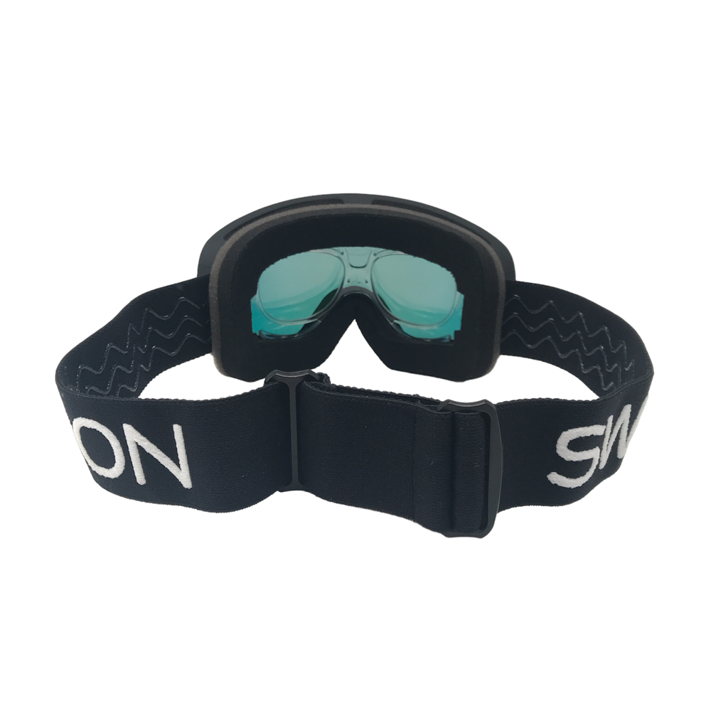 Universal Prescription Snow Goggle Inserts - Shown Inside Ski Goggles - Back View - Swoon Eyewear