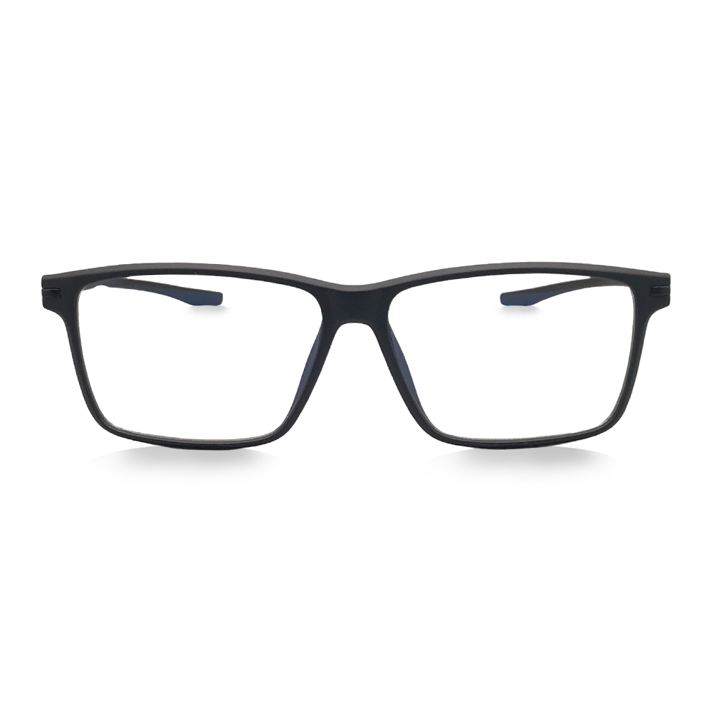 Matte Black - Rectangular - Blue Light Blocking Glasses - Swoon Eyewear - San Antonio Front View