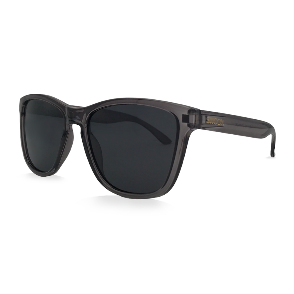 Translucent Gray Polarized Gray Mirror Sunglasses - Swoon Eyewear - Saint Thomas Side View 2