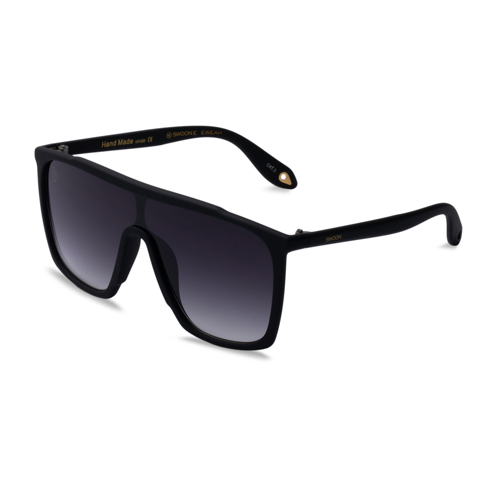 Black Oversized Fashion Sunglasses with Gradient Lenses - Swoon Eyewear - Tokyo Side View