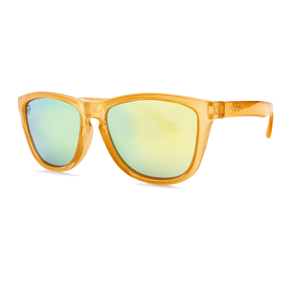 Polarized Tan Matte Frame Gold / Green Mirror Sunglasses - Swoon Eyewear - Turks & Caicos Side View 2