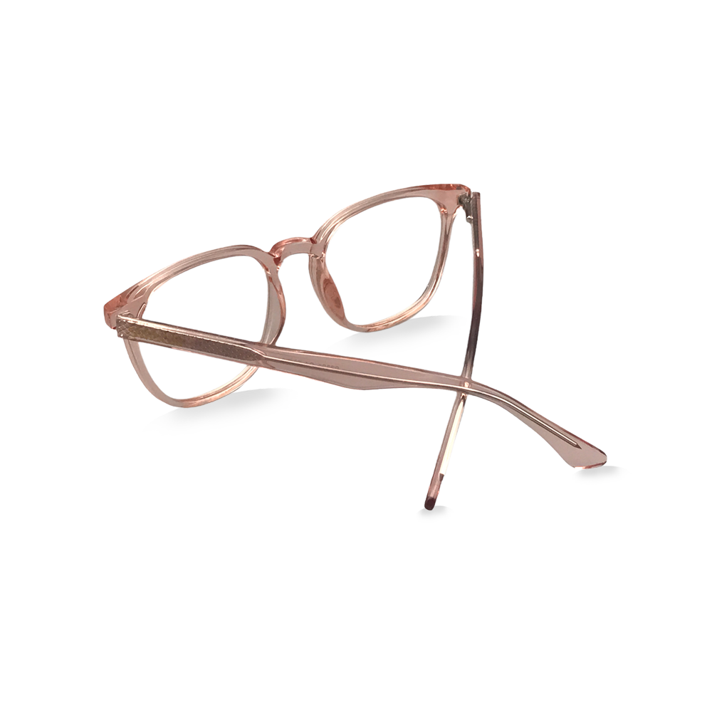 Fun Pink / Clear Rounded - Prescription Glasses - Swoon Eyewear - Ubud Back View