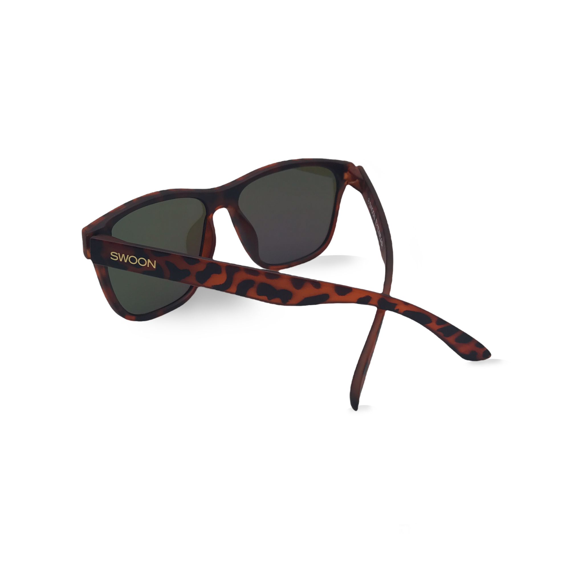 Polarized Blue-Green Mirror Matte Tortoise Sunglasses - Swoon Eyewear - Vegas Back View