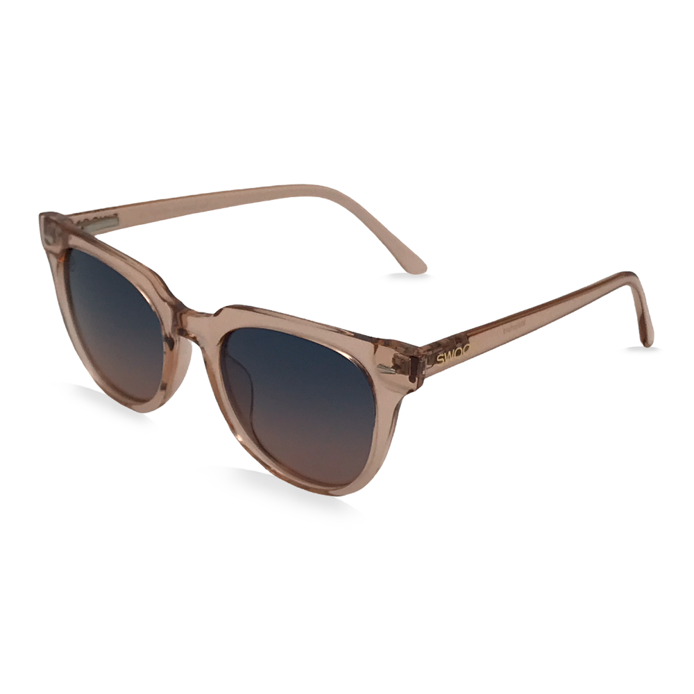 Translucent Peach Colored Fashion Sunglasses - Swoon Eyewear - Waterford Side View