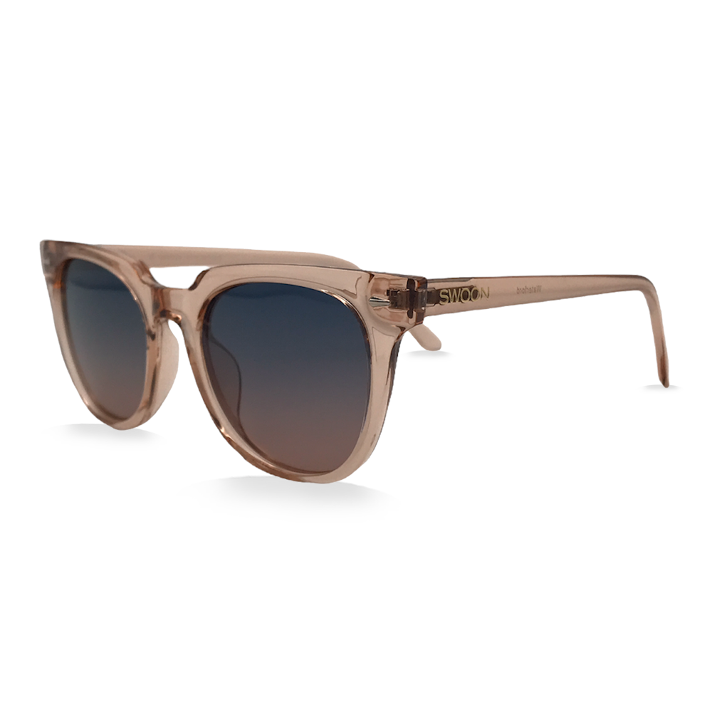 Translucent Peach Colored Fashion Sunglasses - Swoon Eyewear - Waterford Side View 2